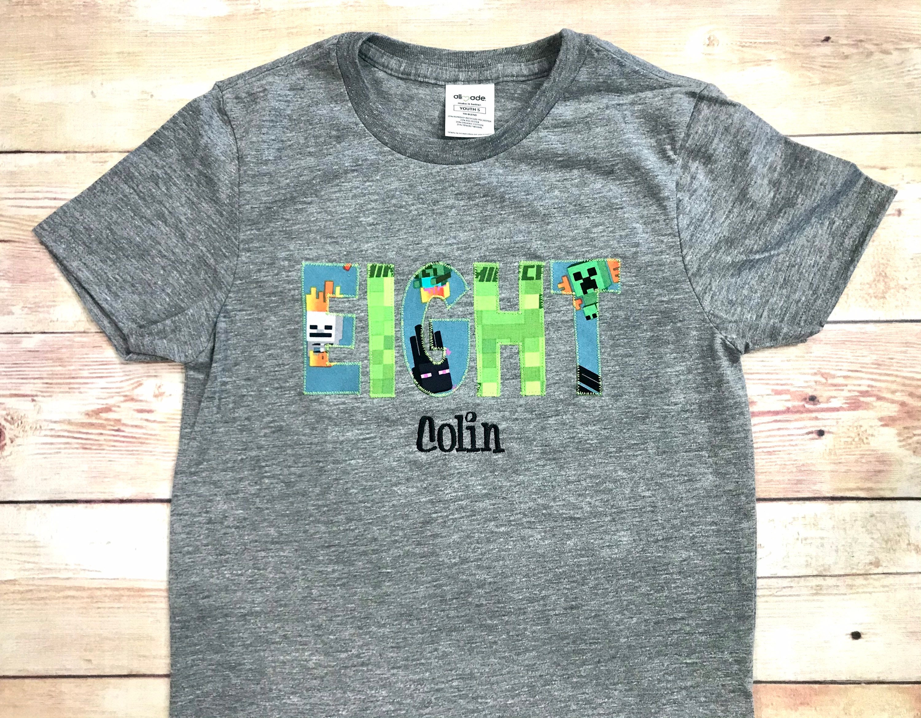 minecraft 5th birthday shirt