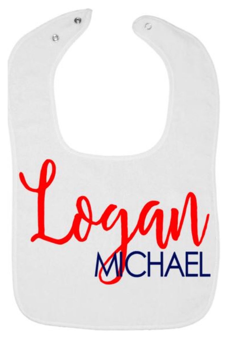 Newborn Baby Personalized Gift Toddler Cake Smash Bib Custom Terry Cloth Name Bib