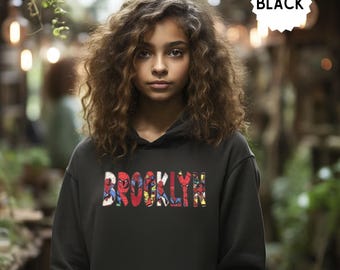 Superhero Lover Hoodie, Custom Superhero Name Sweater, Boys and Girls Name Sweatshirt, Custom Embroidered Sweater