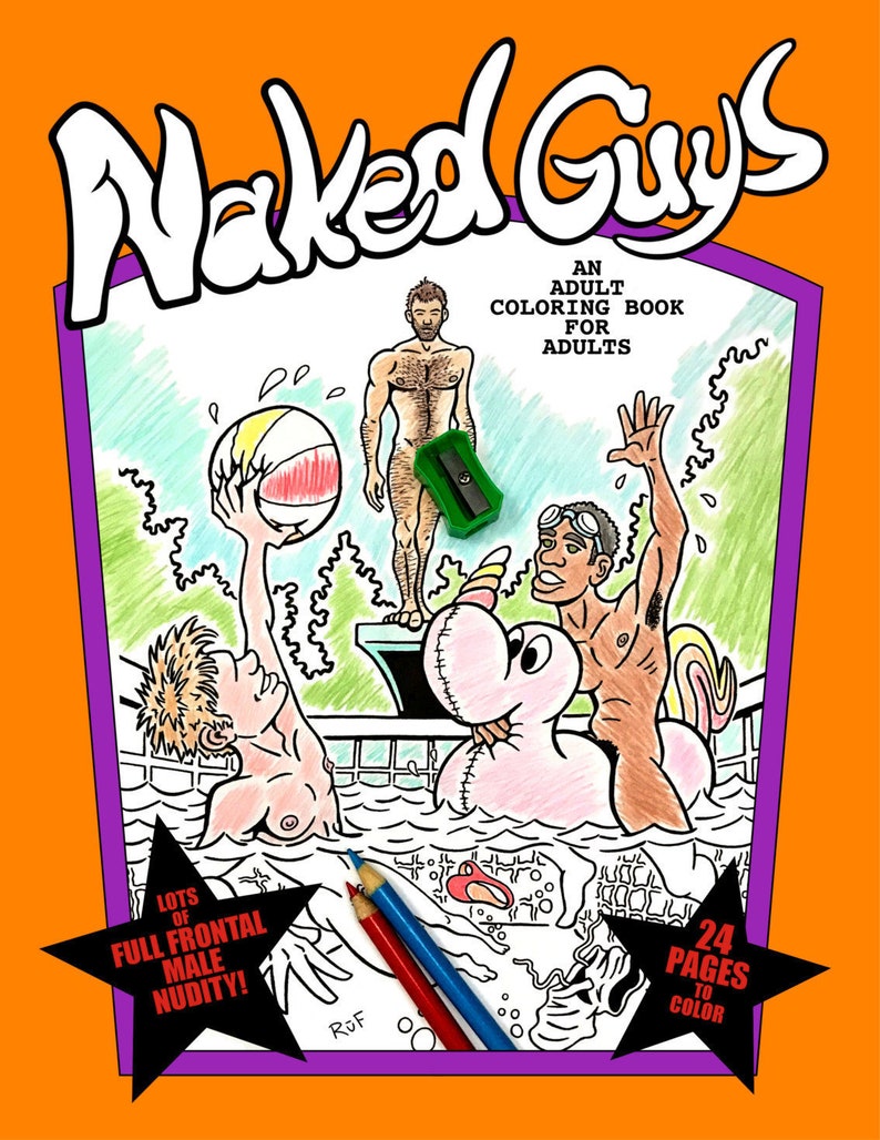 NAKED GUYS Adult Coloring Book 