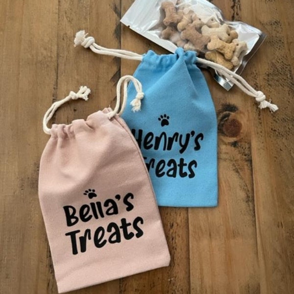 Dog treat bags personalised/ dog gift/ dog treat pouch