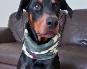 Dog fleecy snoods Dog scarf Camouflage design dog snood