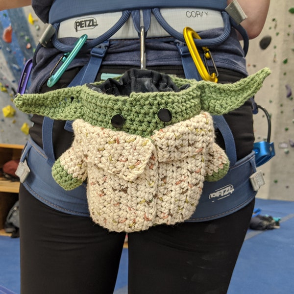 Baby Yoda Grogu Chalk Bag PDF Intermediate Crochet Pattern