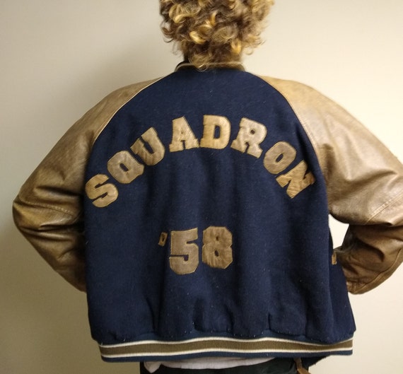 Vintage Squadron '58 Leather and Wool size large m