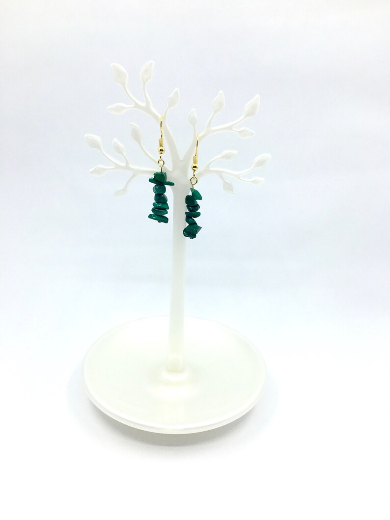 Polished Malachite Stacked Earrings