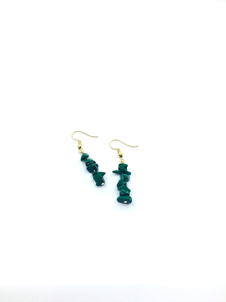 Polished Malachite Stacked Earrings