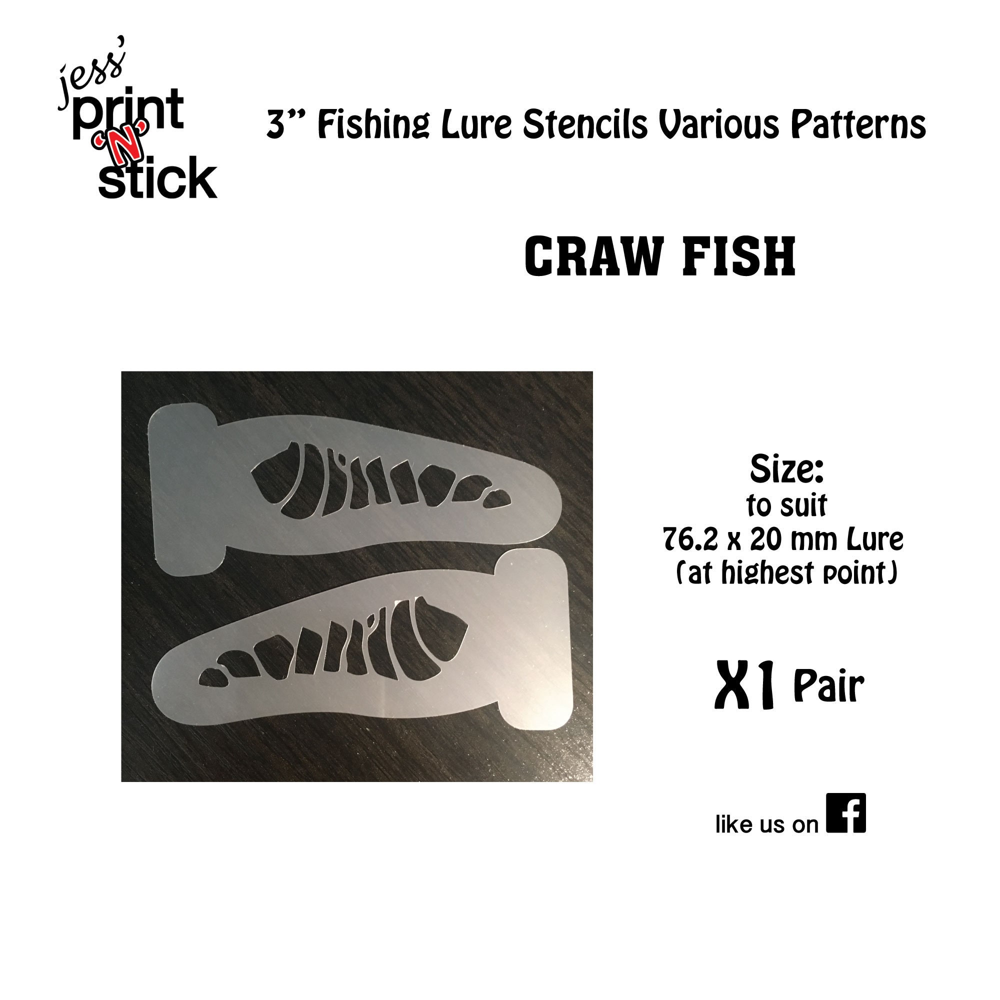 3 Fishing Lure Stencils Various Patterns Etsy Australia