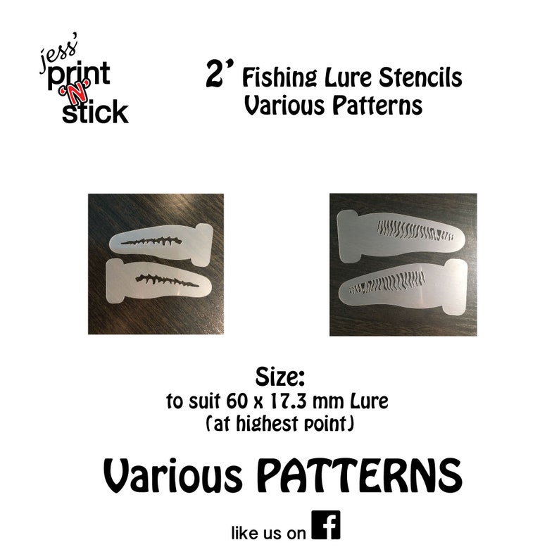 2 Fishing Lure Stencils Various Patterns | Etsy