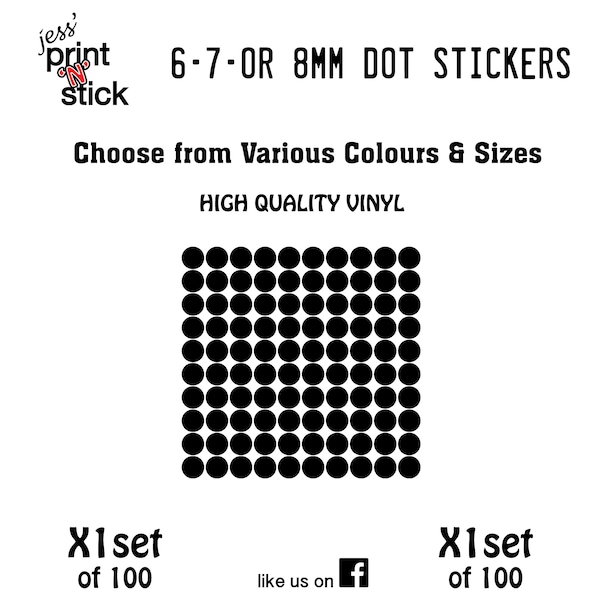 Vinyl Dot Stickers Etsy