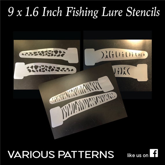 Buy 9 X 1.6 Inch Fishing Lure Stencils Various Patterns Online in