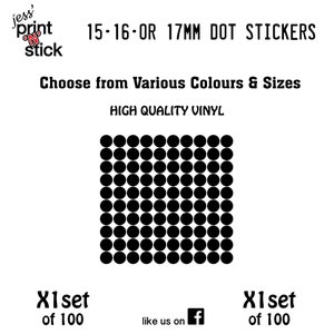 15 mm - 16 mm oder 17 mm Punktaufkleber