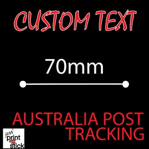 70 mmW - aangepaste woordstickers - verschillende kleuren - lettertypen - autostickers