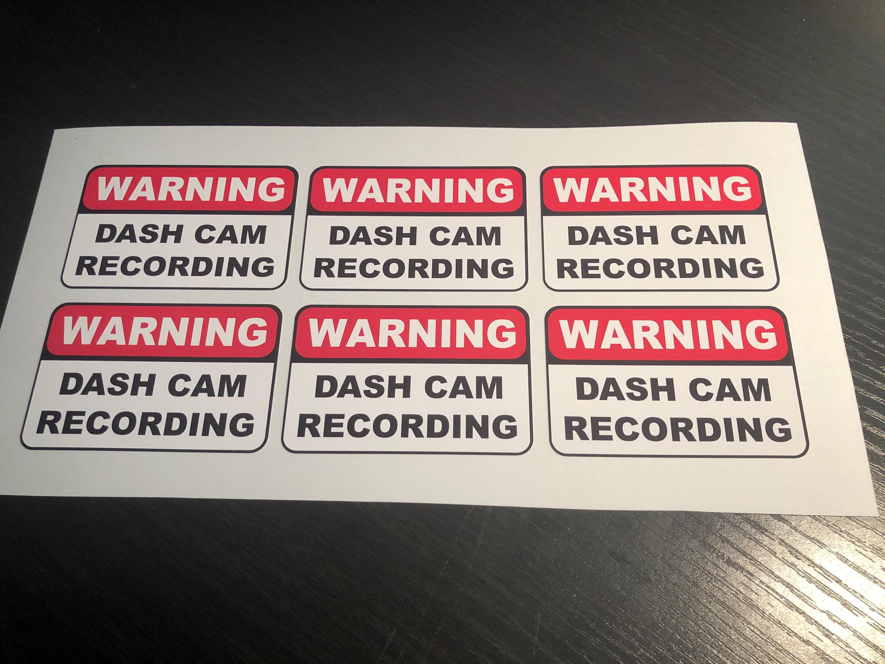 thumbnail interactive-video image 1 of PopArt Dash Cam Recording Sticker Decal – Set Of 2, Waterproof Vinyl Warning Sign For Car Window 1 of 6