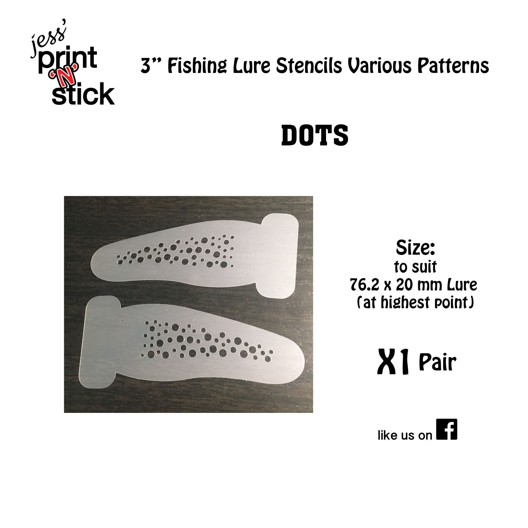 3 fishing lure stencils various patterns etsy