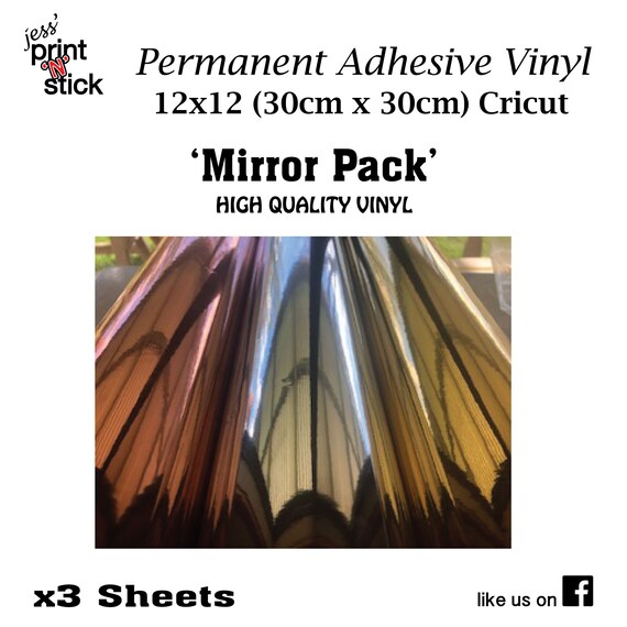Permanent Adhesive Vinyl Mirror Pack 12x12 Cricut Etsy