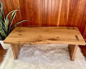 Live Sawn White Oak Bench 48" | Amish Made Bench | Entryway Bench