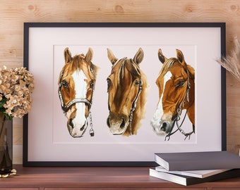 Custom Horse Portrait - Horse Painting - Equine - Equestrian - Western Art