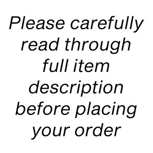 May include: Please carefully read through the full item description before placing your order.