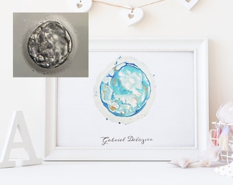 Custom Embryo Art - Nursery - Baby Shower Gift - New Baby - IVF - Embryo  - Watercolor  - Baby Gift - Nursery Decor -