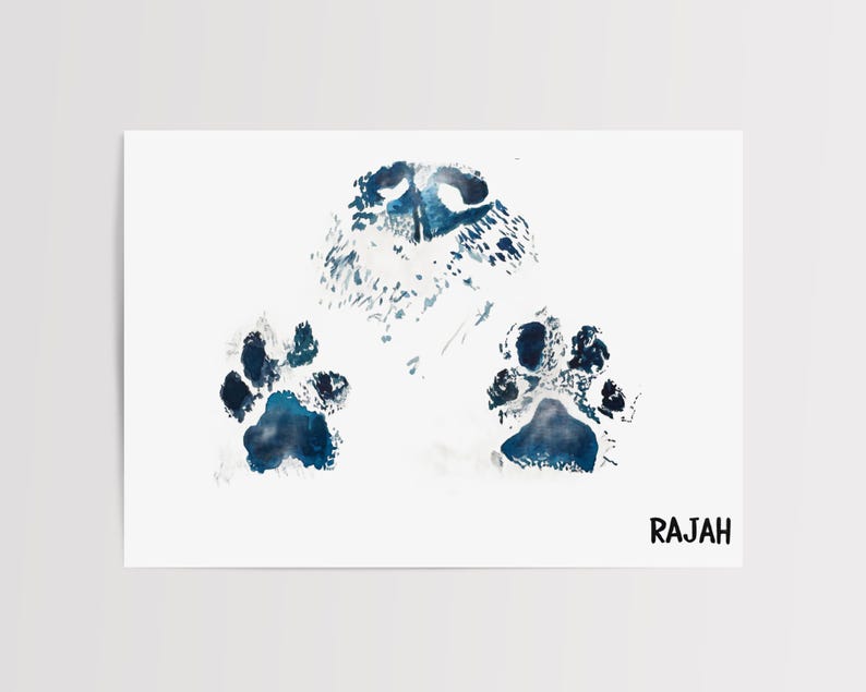 Custom Pet Memorial Painting Made from Paw Prints and Nose Prints image 7