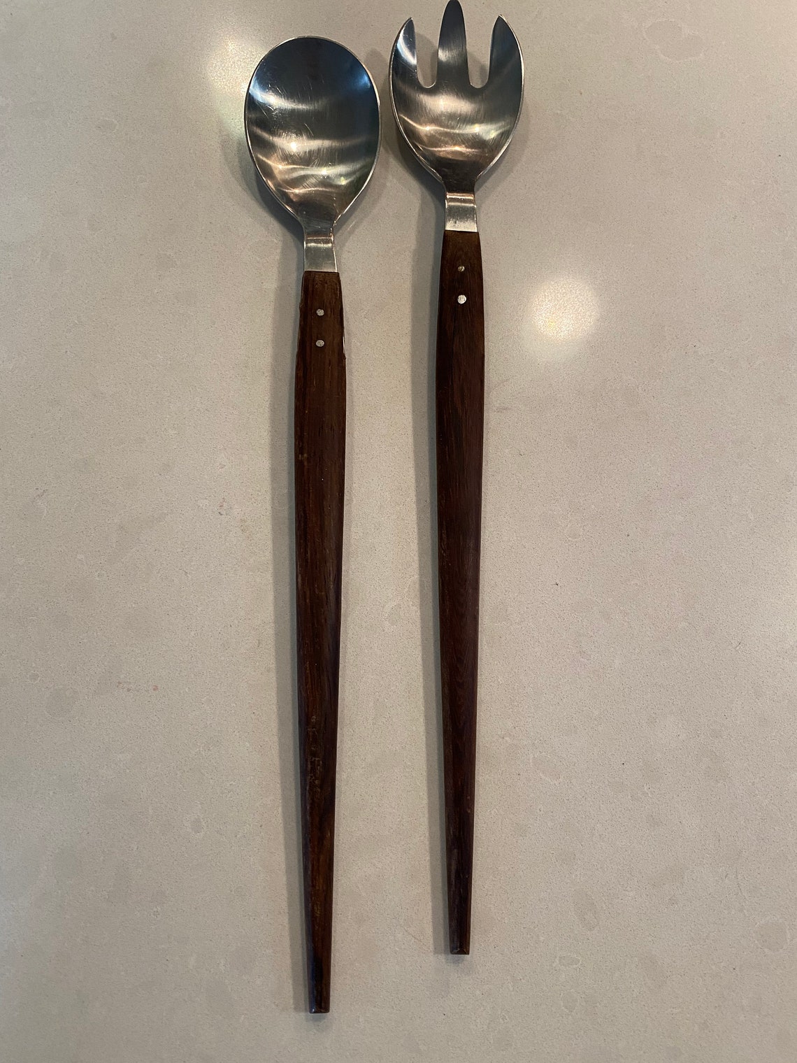 Vintage Danish Modern Salad Servers Etsy