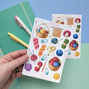 Yarn Sticker Set - Strick-/Häkelsticker - Planer Sticker - Journaling Sticker - Deko-Sticker - Bullet-Journaling Sticker