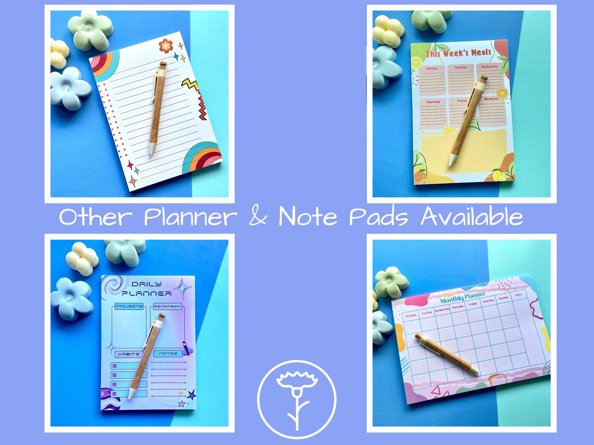 A4 Weekly Planner Pad Weekly Goals Desk Pad Weekly Goals Etsy