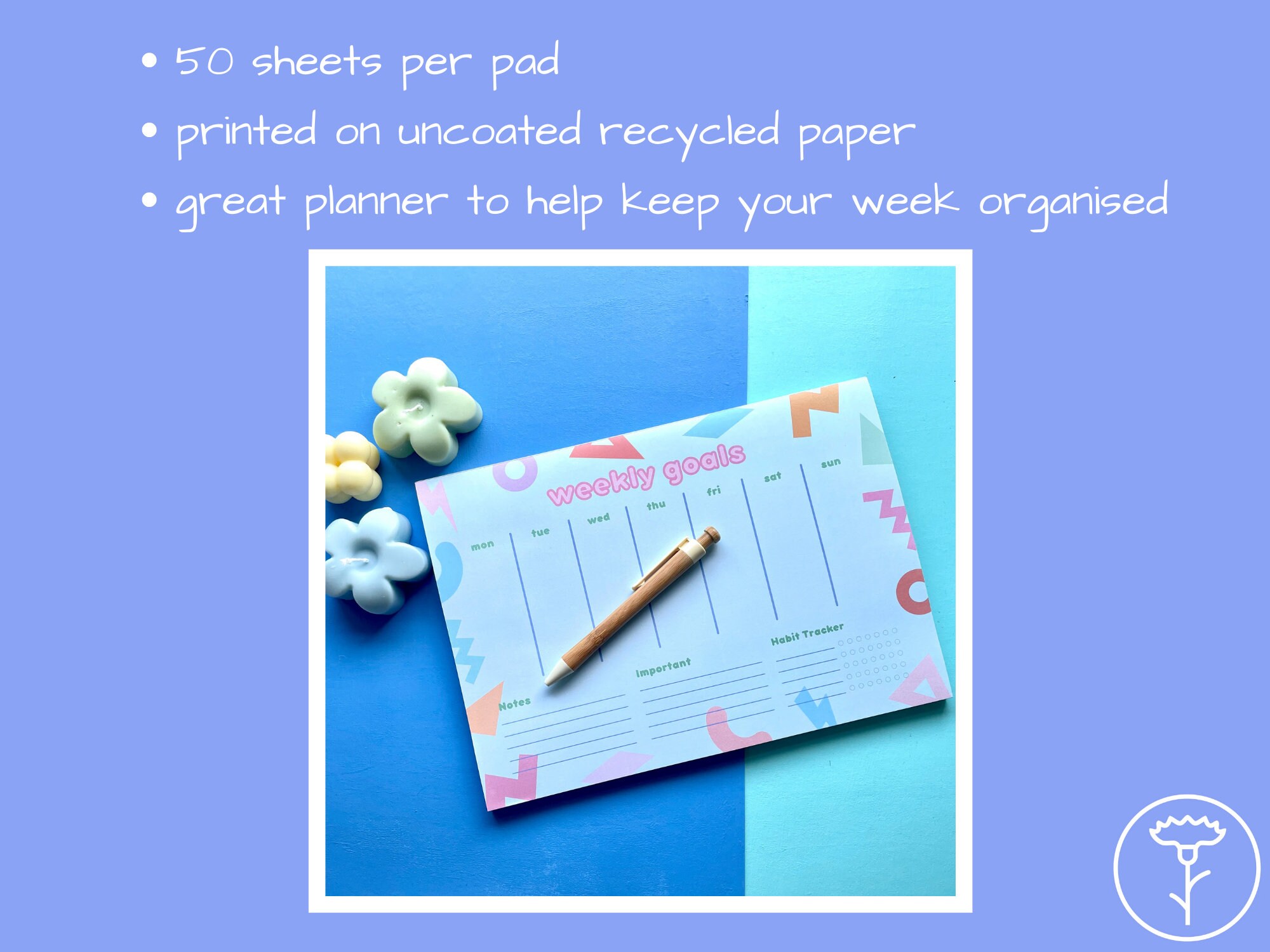 A4 Weekly Planner Pad Weekly Goals Desk Pad Weekly Goals Etsy