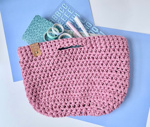 Hand Crocheted Journal Tote Bag/ Journaling Storage Bag / Journal Bag /  Crocheted Bag 