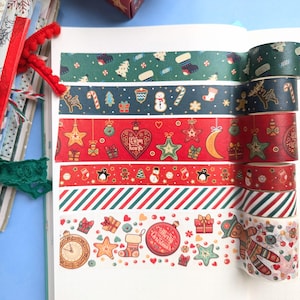 Festive Christmas Washi Tape Set: Scrapbooking & Gift Wrapping