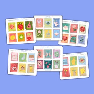 Adesivos decorativos de carimbo - Cottage Core - Folk - Frutas - Amor - Adesivos de carimbo de borboletas - Adesivos de diário - Adesivos de correio feliz