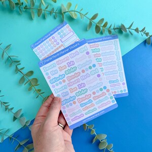 Pastel Planner Stickers: A6 Vinyl Journal Stickers