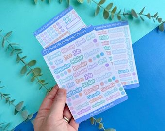 Pastel Planner Stickers: A6 Vinyl Journal Stickers