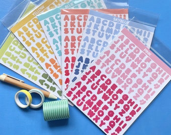 Alphabet Stickers / Colourful Alpha Stickers / English Alphabet Stickers / Journaling, Planning, Crafting Supplies