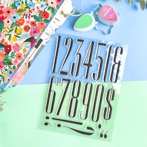Set di timbri numerici - Timbri numeri alti - Timbri in silicone numerici