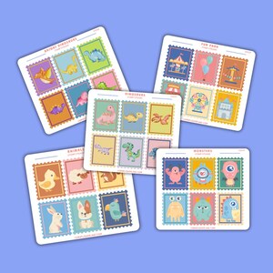 Pegatinas de sellos lindas - Pegatinas de sellos decorativos - Pegatinas de planificador - Pegatinas de monstruos - Dinosaurios - Vehículos - Pegatinas de parques temáticos - Pegatinas infantiles