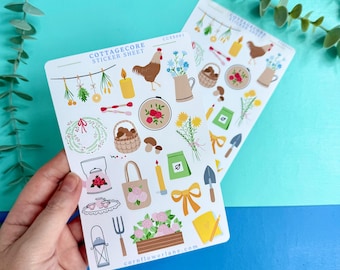 Cottagecore Stickers – Vintage Nature Stickers – Journaling & Scrapbook Sticker Sheet