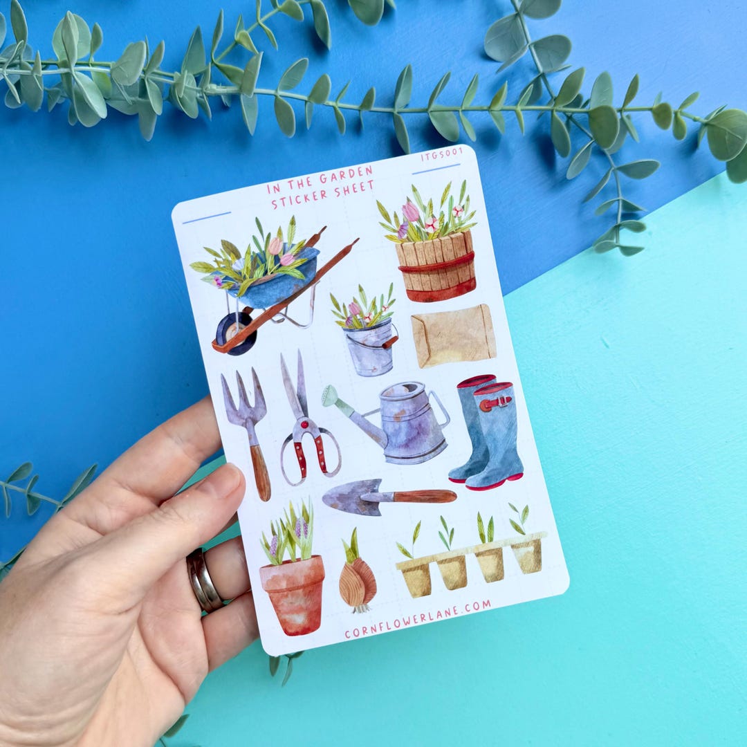 Gardening Sticker Sheet – Planner &amp; Journaling Stickers - Etsy