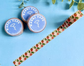 Ruban adhésif Washi Tape Fraises - Fruits - Ruban adhésif Washi Baies - Ruban adhésif décoratif - Fournitures pour Bullet Journal - Ruban adhésif Washi Fruits d&#39;été