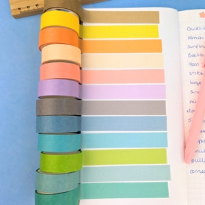 Rainbow Washi Tape Set - 12 Rolls Washi Tape - Colourful Washi Tape - Decorative Tape - Bullet Journal Supplies - Washi Tape Set