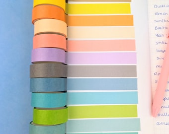 Rainbow Washi Tape Set – 12 Rolls, Decorative Planner Tape