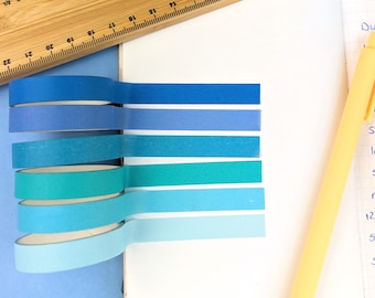 Colour Shades Washi Tape Set - 6 Rolls Washi Tape - Colourful Washi Tape - Decorative Tape - Bullet Journal Supplies - Washi Tape Set