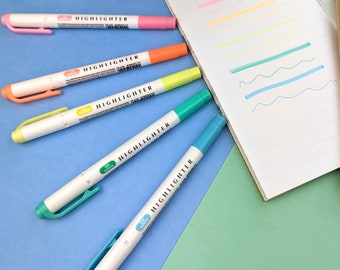 Colourful Highlighter Pens Set – Double Ended Study Highlighters