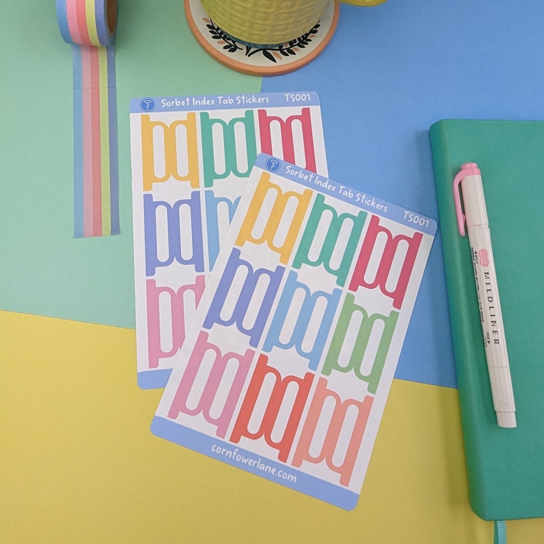Pastel Tab Index Stickers Organisation Stickers Planner Sticker Sheet