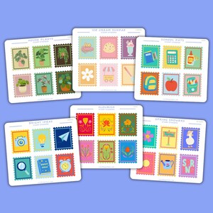 Tampon adhésifs décoratifs - Plantes - École - Tampons autocollants colorés - Stickers pour journal - Stickers courrier joyeux - Stickers déco