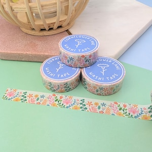 Bright Floral Washi Tape: Decorative Planner Tape