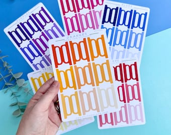 Index Tab Planner Stickers – Colour Shades Organiser Tabs for Journals, Recipes, School & More