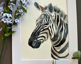 Zebra Original Watercolor Painting