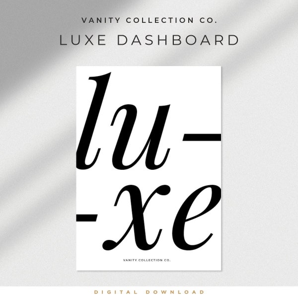 Luxe Living Dashboard - A5 Printable