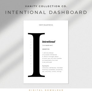 New &quot;The Initial Plan&quot; Dashboard - &quot;Intentional&quot; A5 Printable